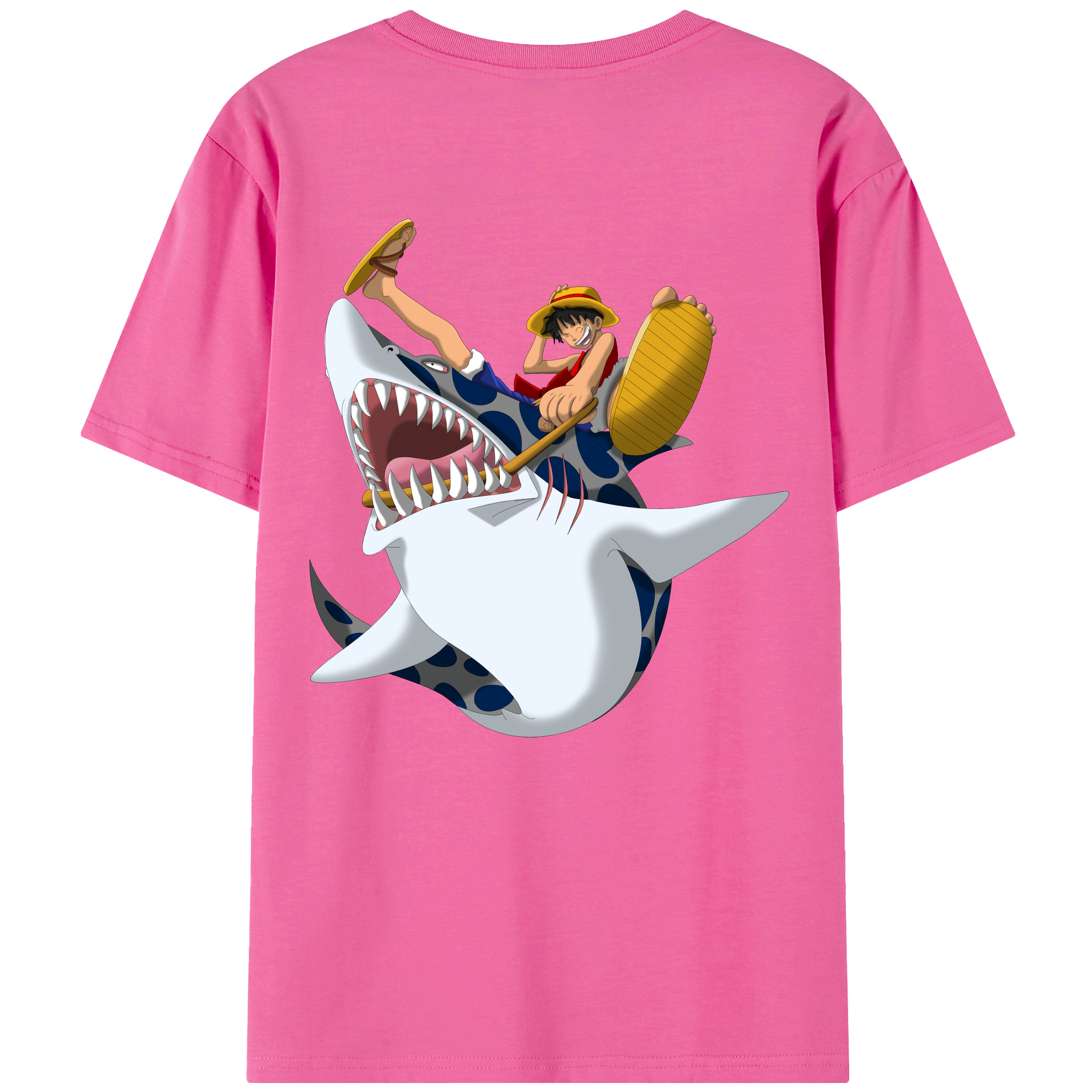 ワンピース モンキー・D・ルフィ ONE PIECE Monkey D. Luffy レディース半袖Tシャツ(バックプリント)